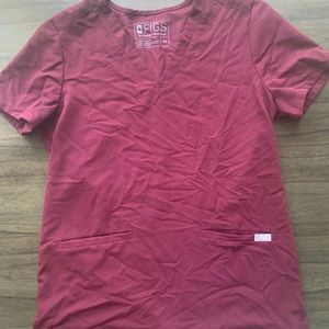 FIGS Burgundy Casma Top X-Small